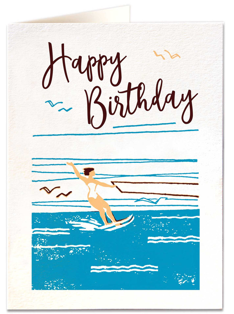 Happy Birthday Waterskier Card