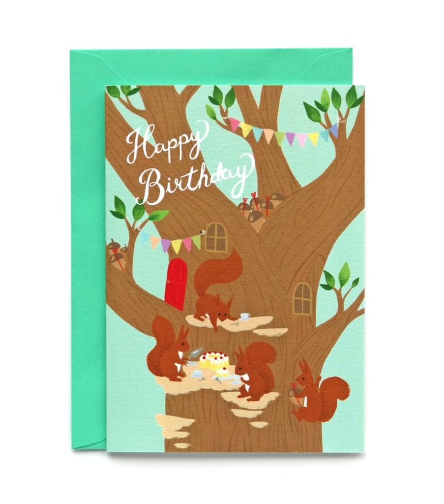 Squirrel Party Card