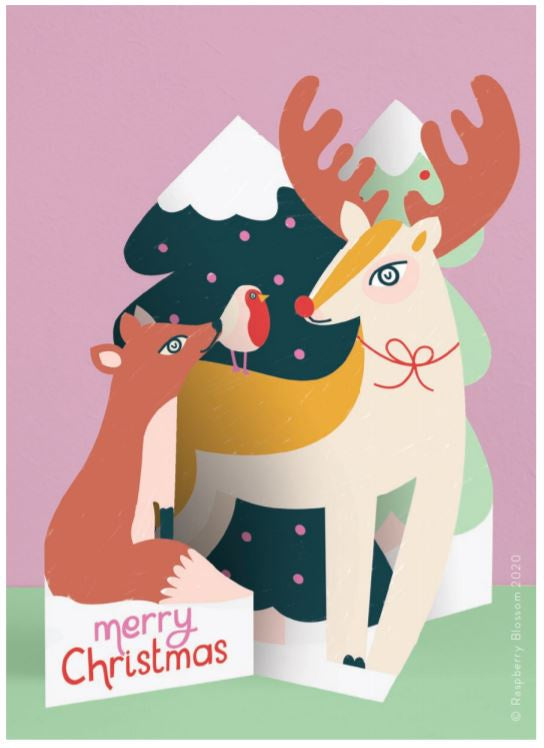 Winter Scene Fold-out Christmas Card