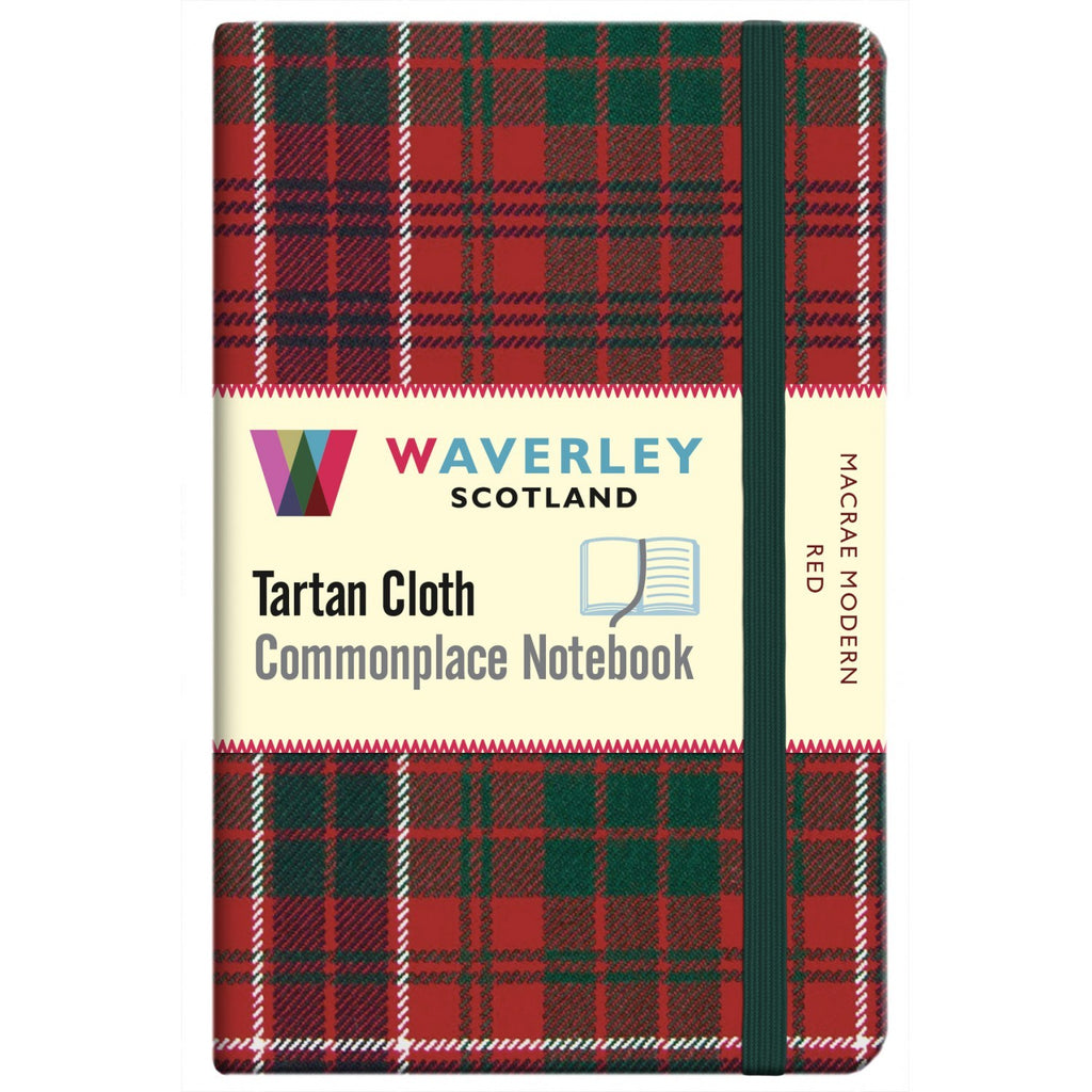 Tartan Cloth Notebook - MacRae Modern Red