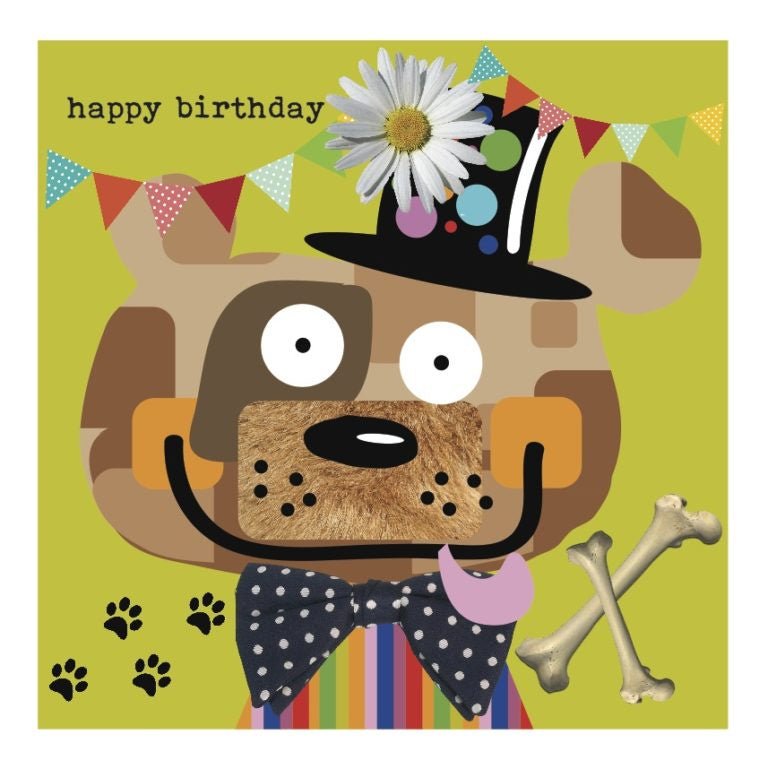 Colourful Dog Happy Birthday Card