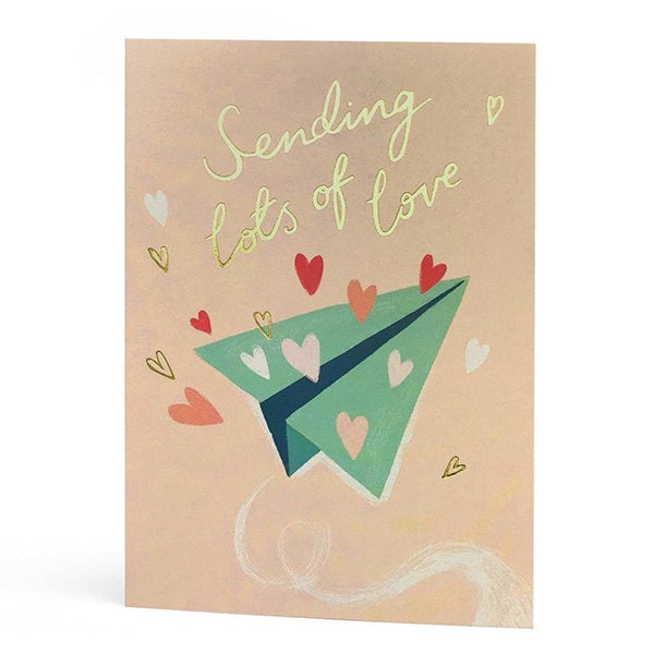 Sending Lots of Love Paper Aeroplane Card