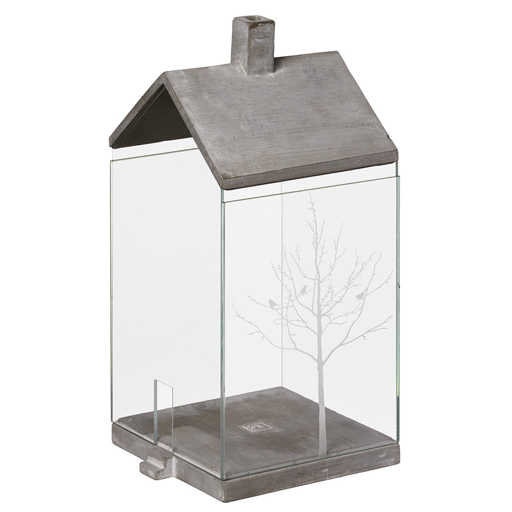 Large Frosted Tree Glass Lighthouse
