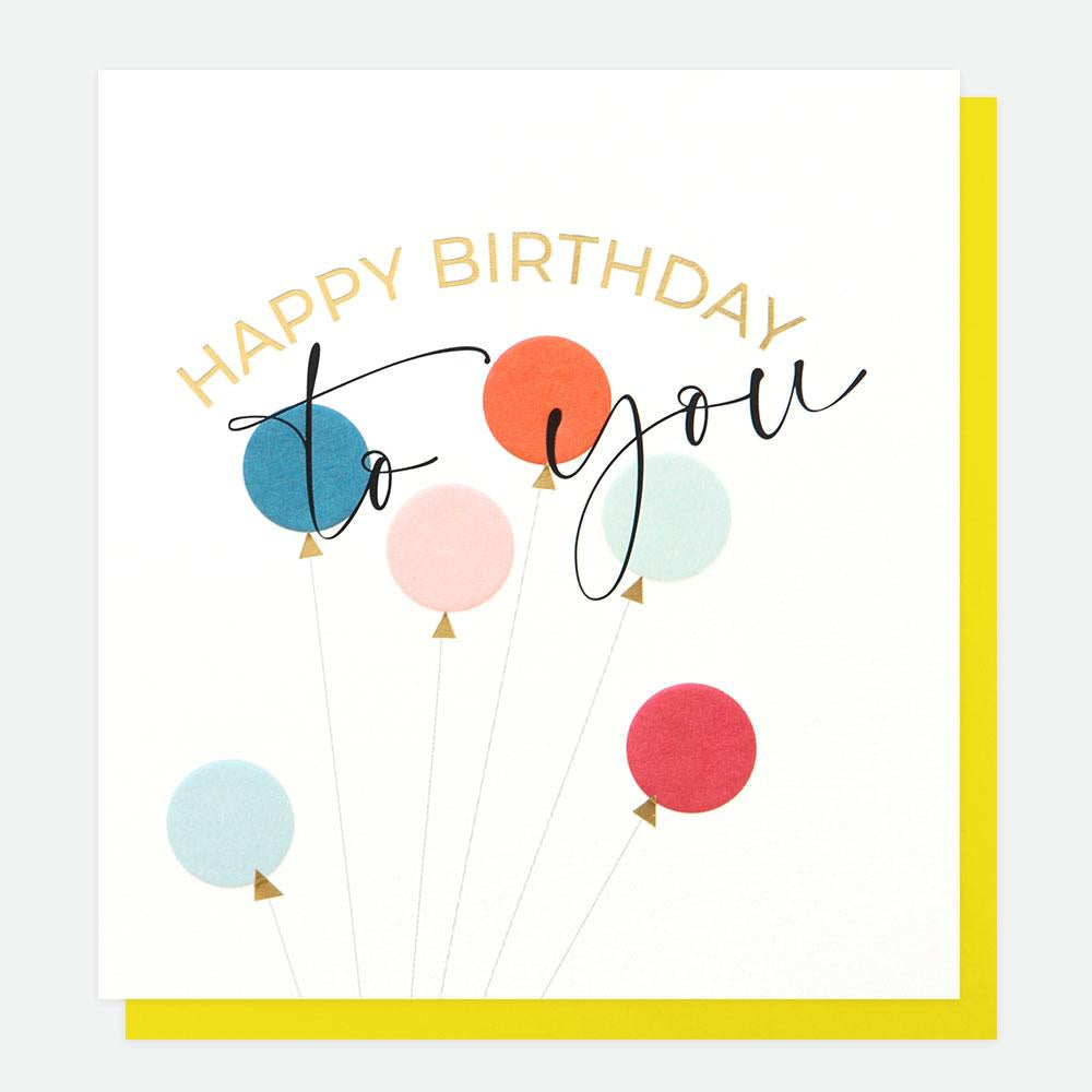 Happy Birthday To You Balloons Foil Card