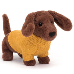 Jellycat Sweater Sausage Dog Yellow