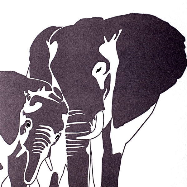 Elephants Letterpress Card