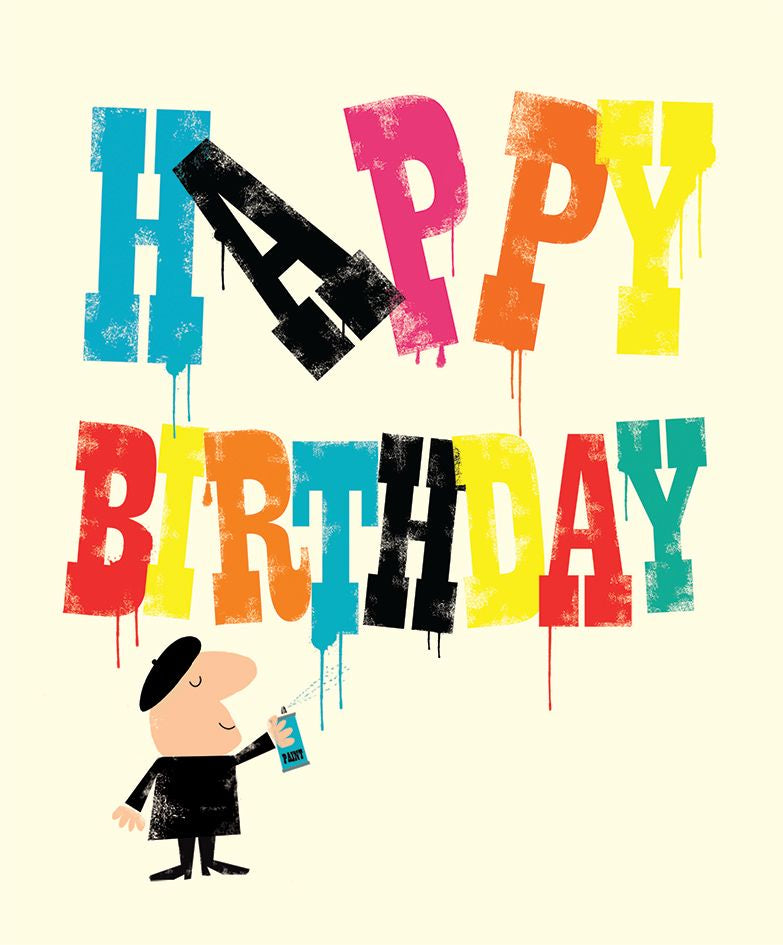 Happy Birthday Spray Paint Card