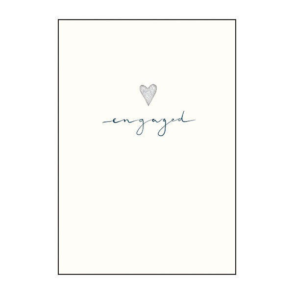 Engaged Silver Heart Card