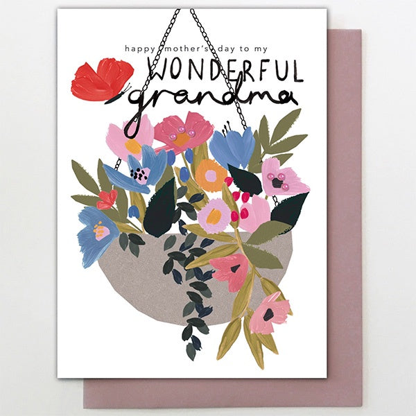 Grandma Hanging Basket Card
