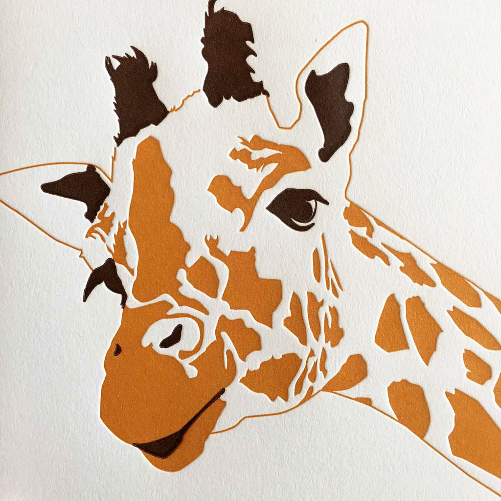 Giraffe Letterpress Card
