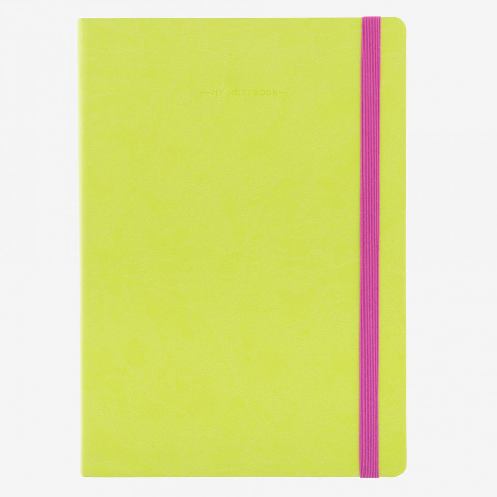 Large Lime Green Plain Notebook