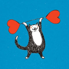 My Love Is Strong Weightlifting Cat Card