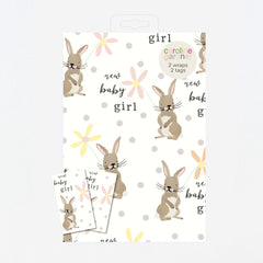 New Baby Girl Bunnies Sheet Wrap with Tags