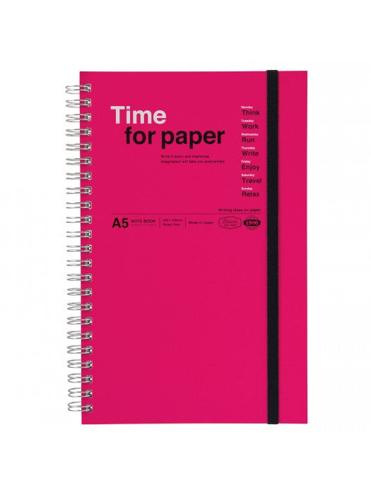 Time for Paper Pink Spiral Bound Notebook