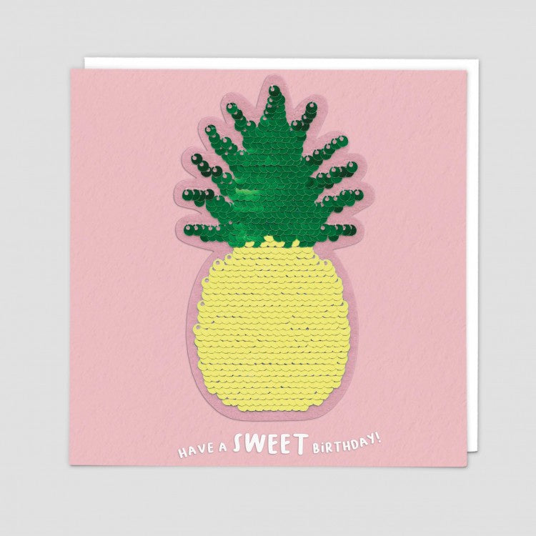 Have A Sweet Birthday Pineapple Sequin Patch Card