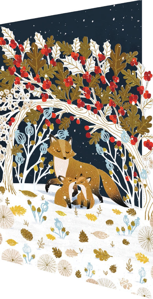 Paw Prints In The Snow Laser Cut Christmas Card