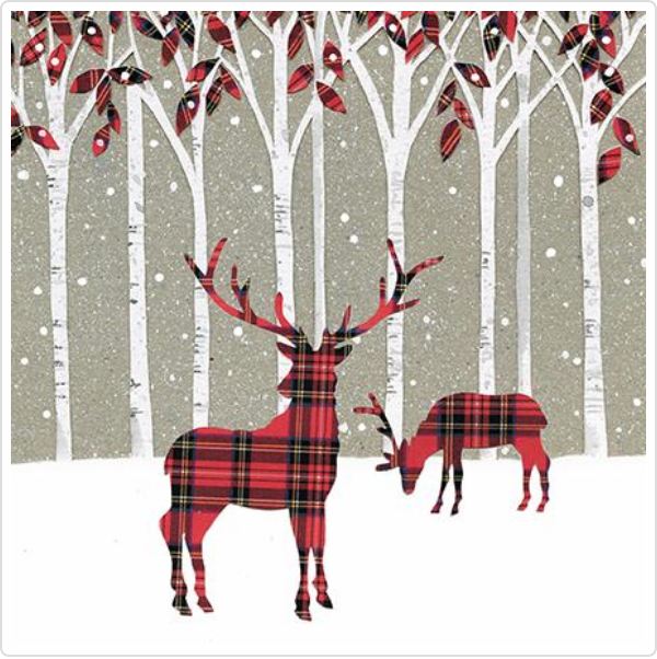 Tartan Stags Charity Christmas Card Pack