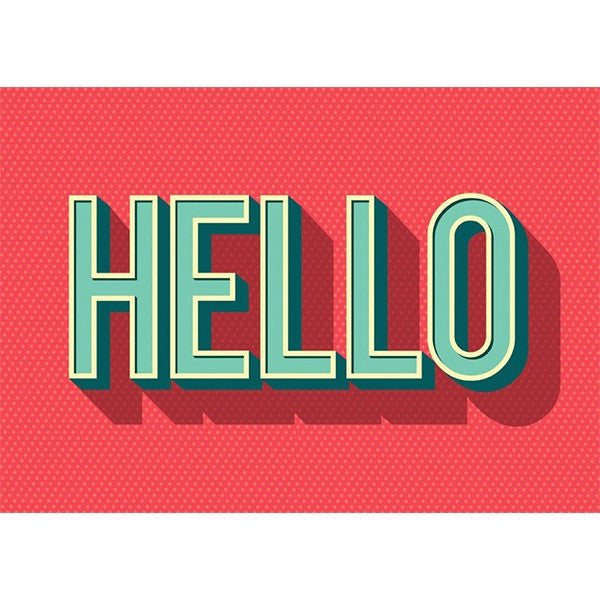 Hello Typography Postcard