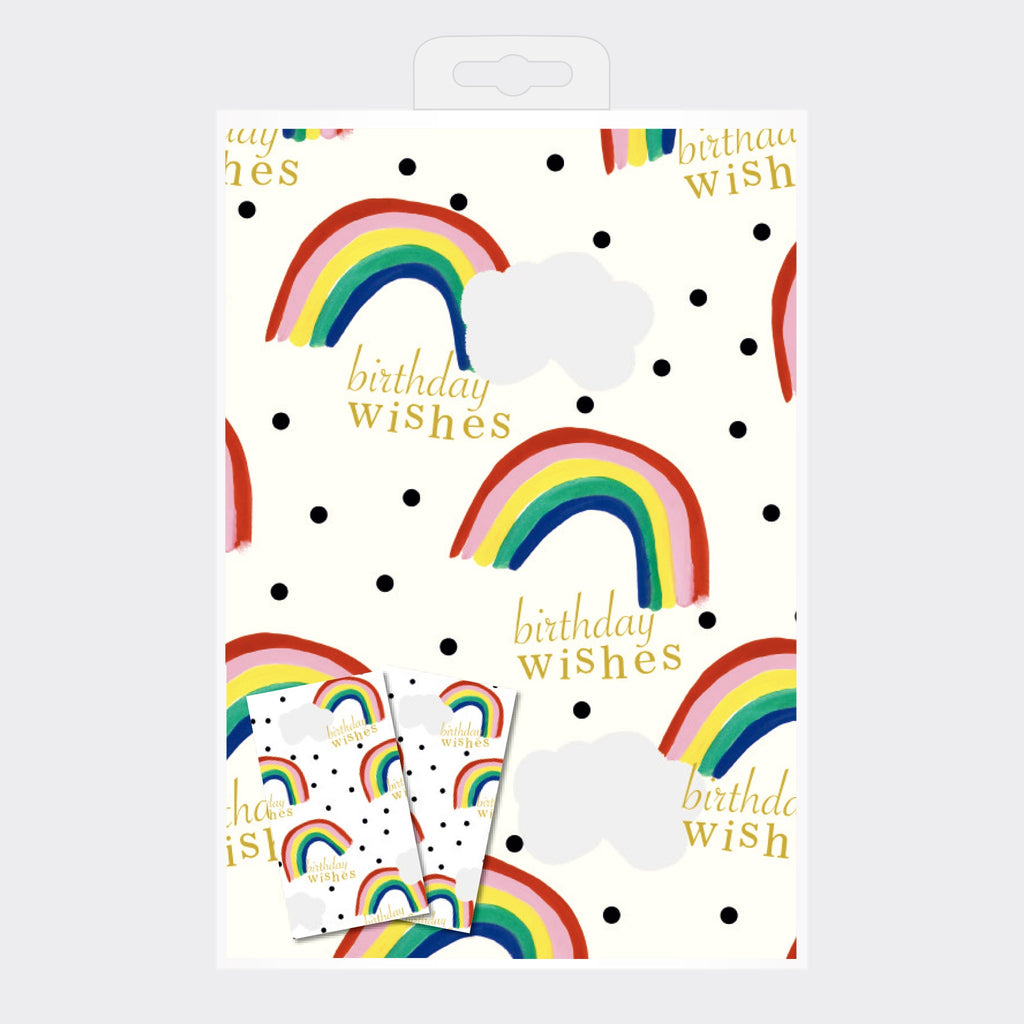 Rainbow Birthday Wishes Sheet Wrap with Tags