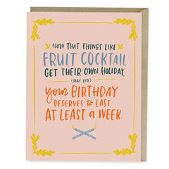 Fruit Cocktail Birthday Week Card