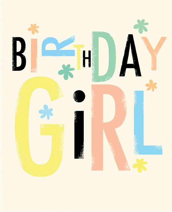 Birthday Girl Colourful Typography Card