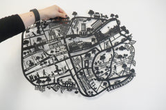 Edinburgh A2 Lasercut Map in Tube - Black