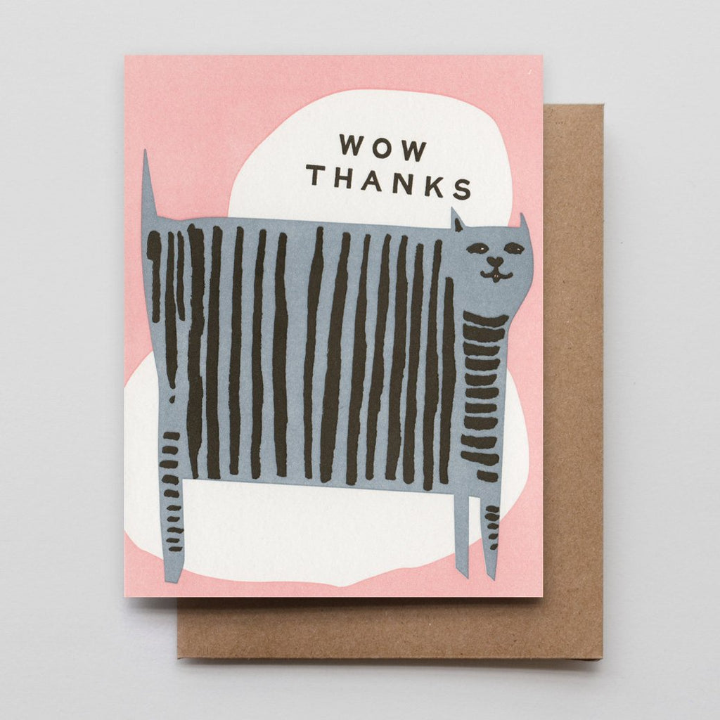 Wow Thanks Grey Cat Card
