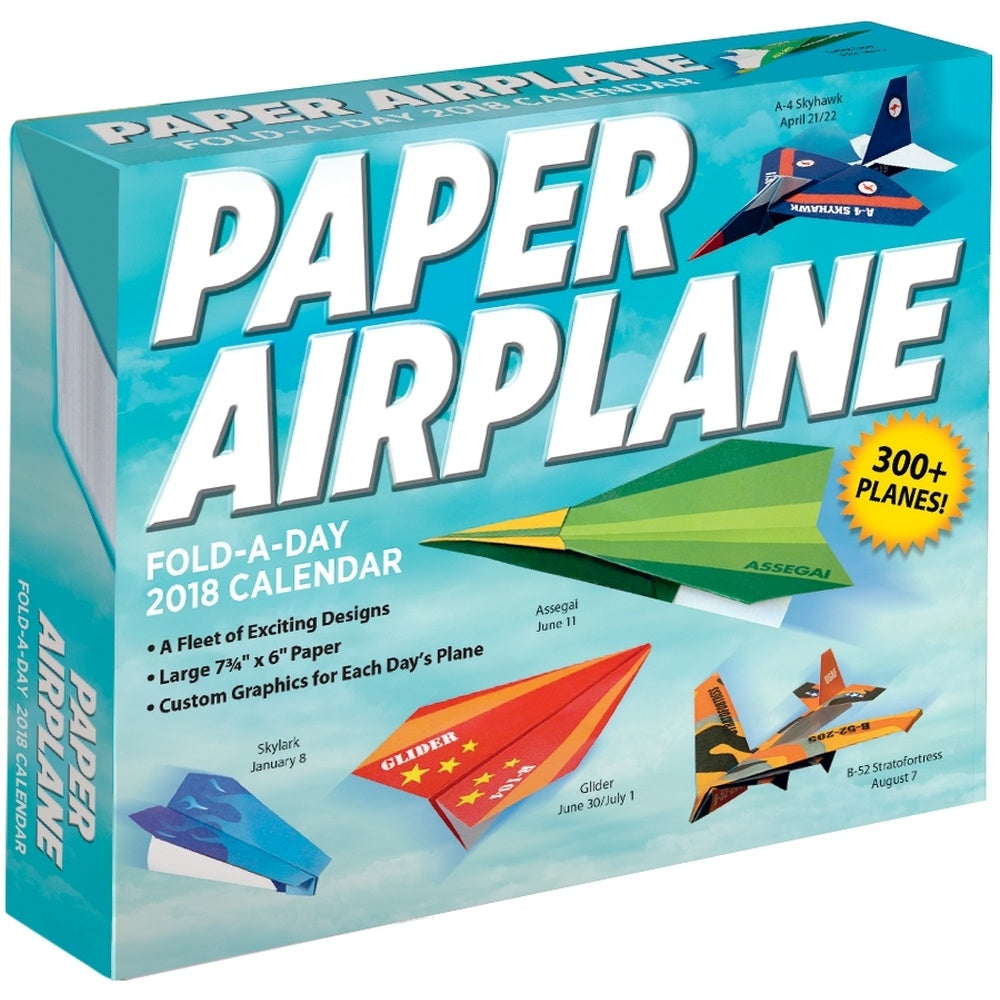 2018 Paper Airplane Fold Day-to-Day Calendar