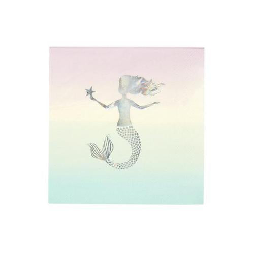 Mermaid Foiled Set of 16 Paper Napkins