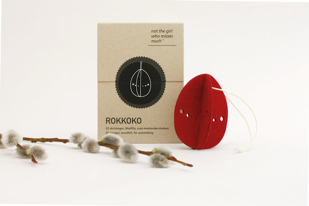 Red Felt Hanging Egg Decoration