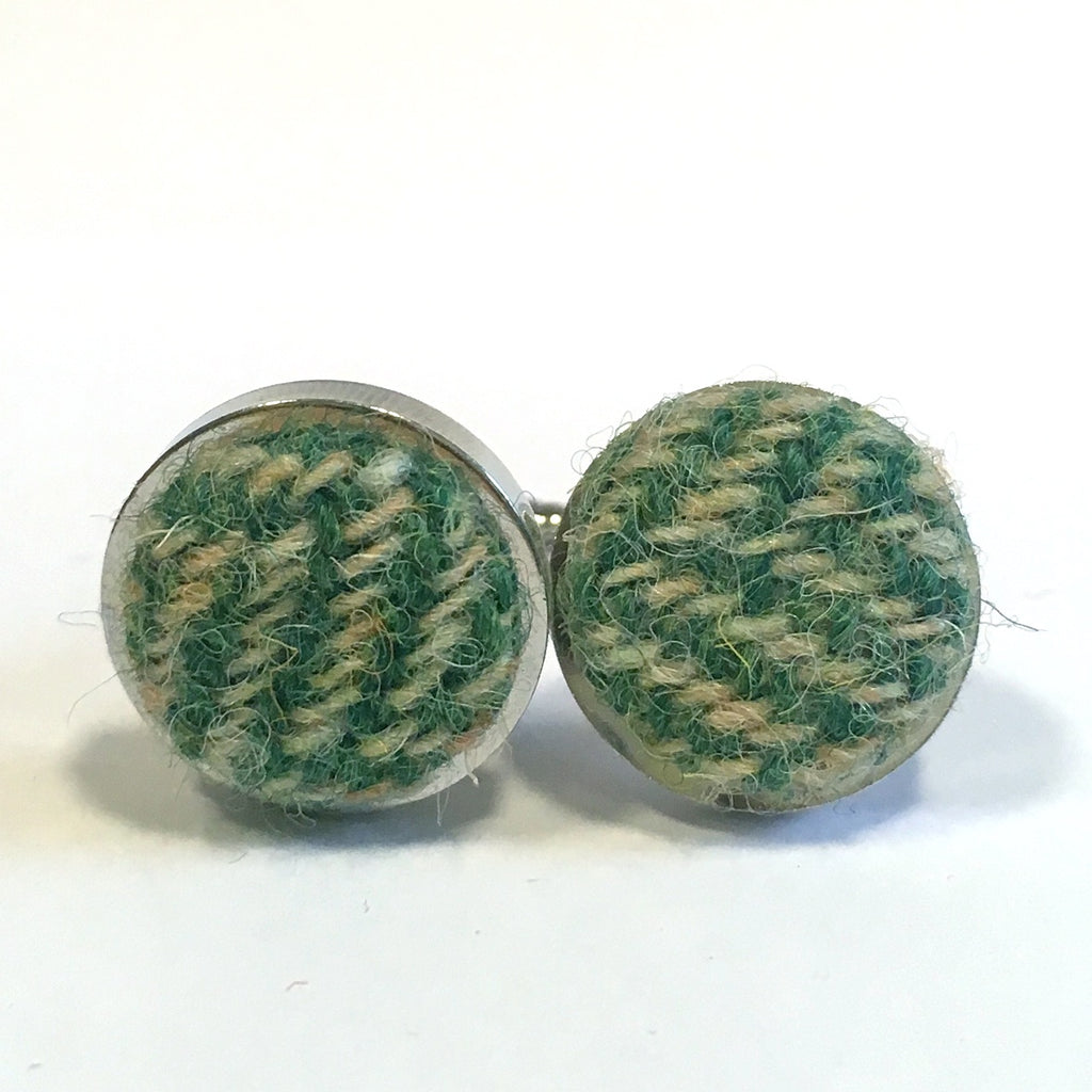 Tweed Cufflinks Green