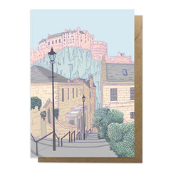 Edinburgh Castle and Vennel Steps Card