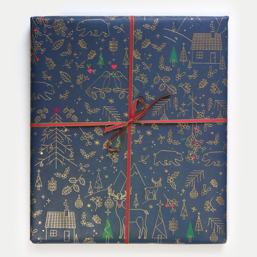Gold and Navy Double Sided Sheet Wrap