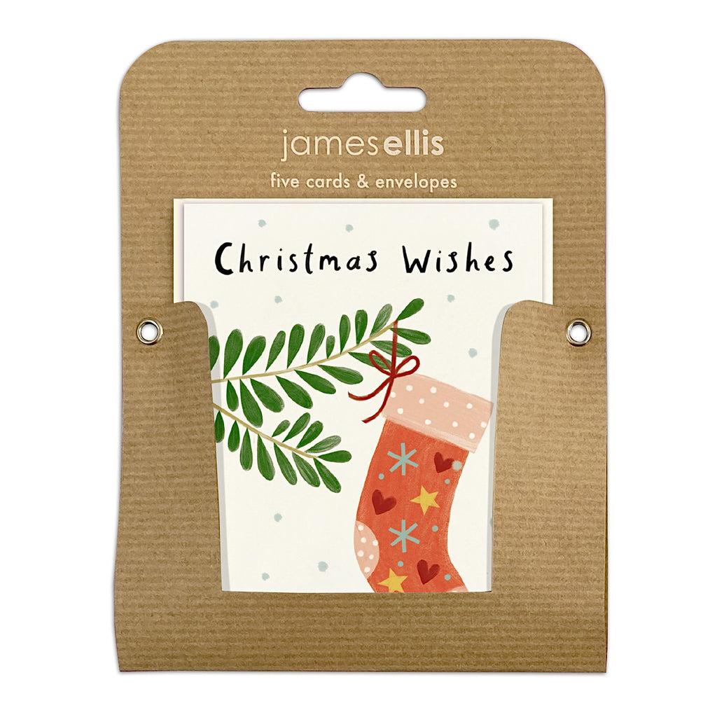Christmas Wishes Stocking Pack of 5 Mini Cards
