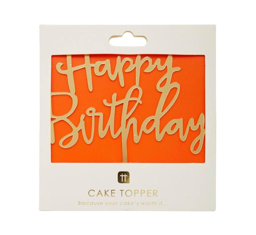 Happy Birthday Gold Cake Topper