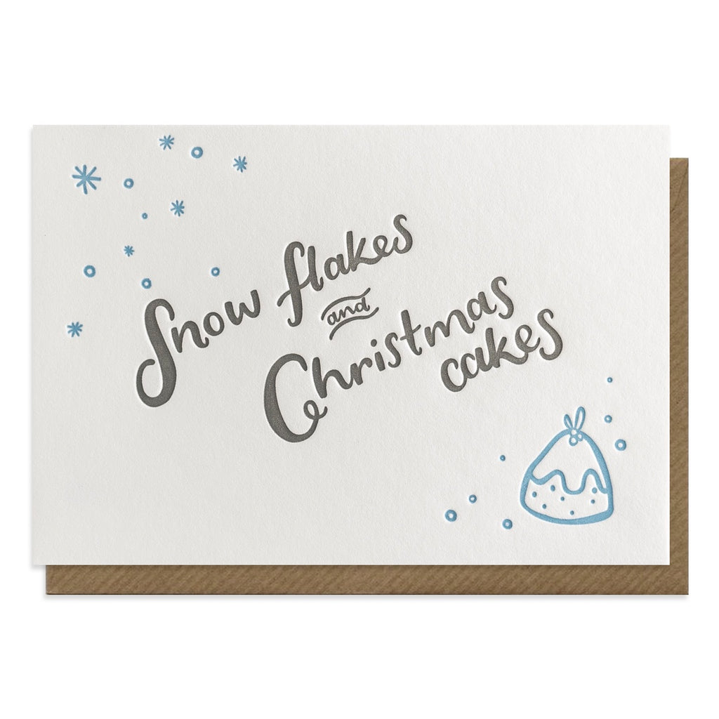 Snow Flakes and Christmas Cakes Card