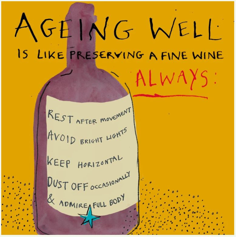 Ageing Fine Wine Birthday Card