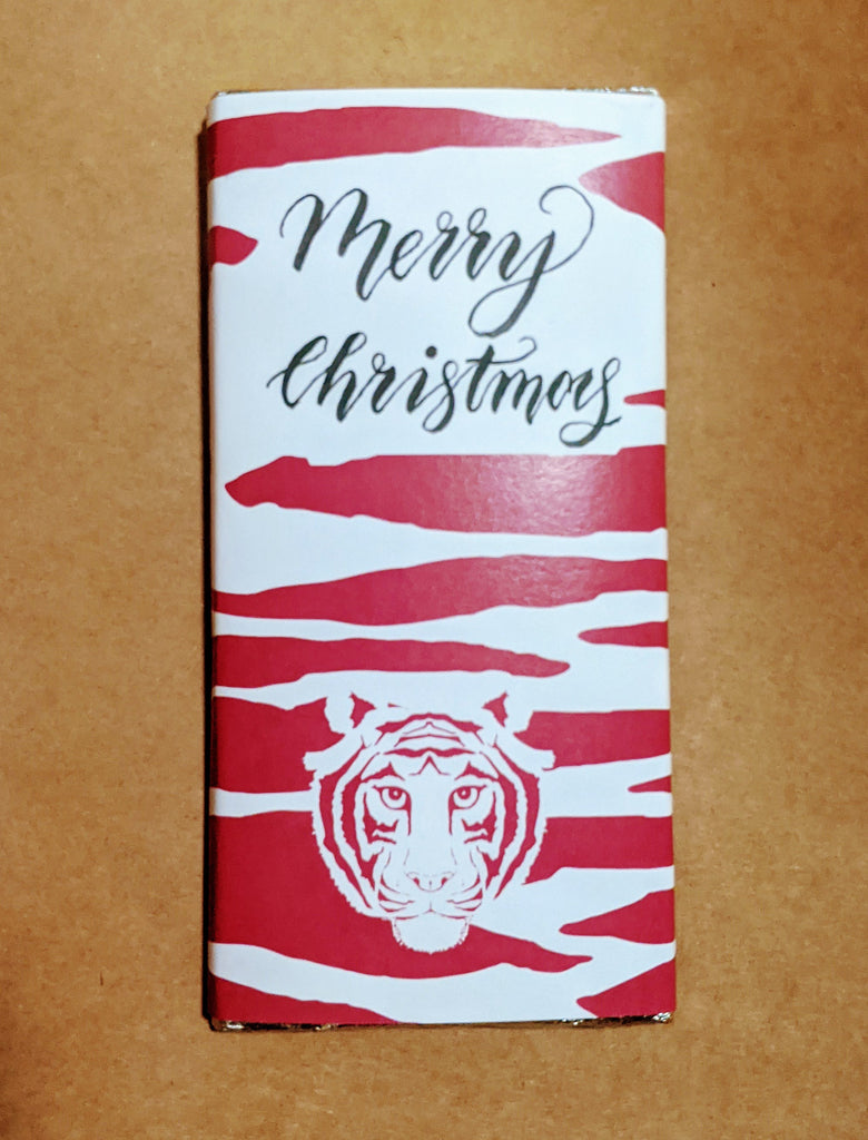 Paper Tiger Rhubarb Milk Chocolate Bar Personalised Merry Christmas