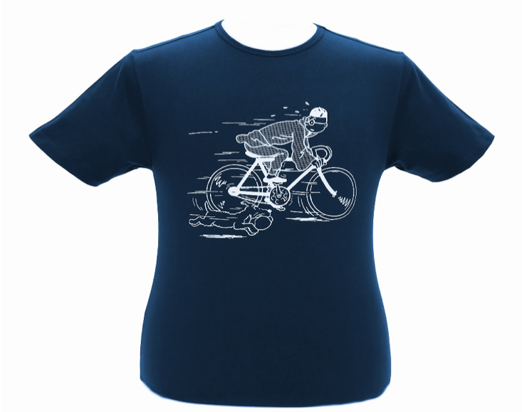 Tintin and Snowy Bike Kids T-Shirt Navy Blue