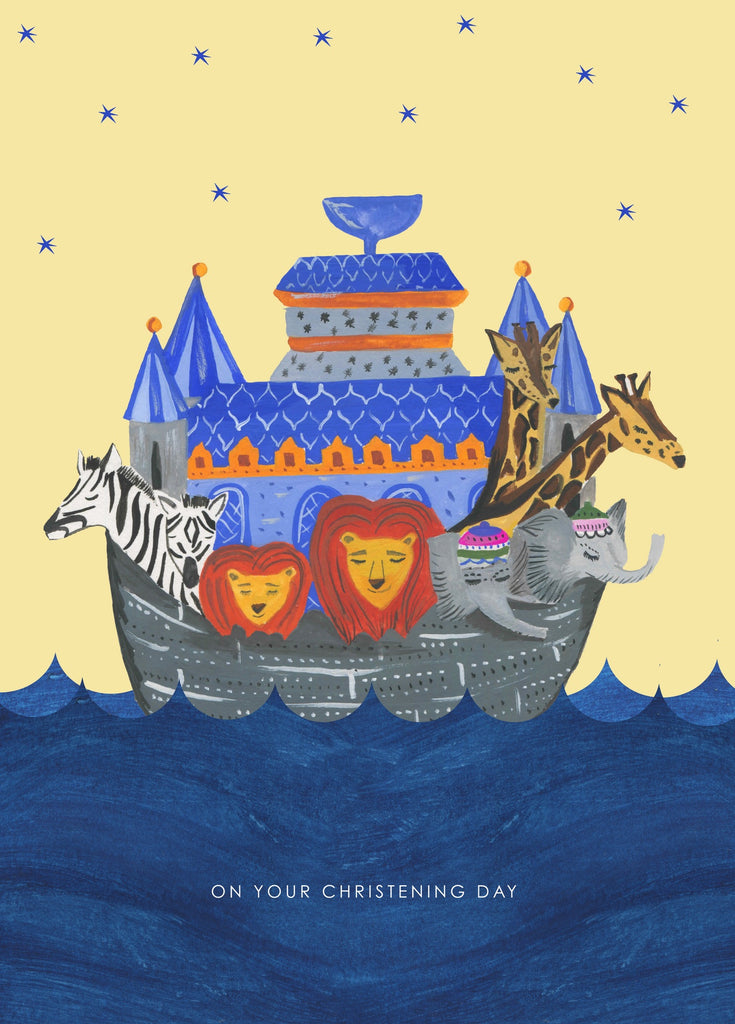 Noah's Ark Christening Card