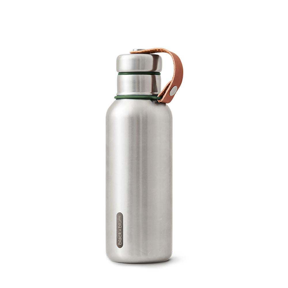 Stainless Steel & Olive Water Bottle Small