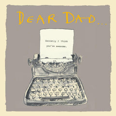 Dear Dad Typewriter Father's Day Card