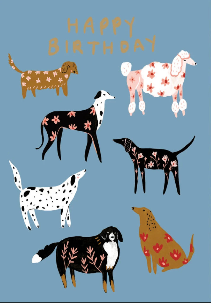 Porcelain Dogs Birthday Card