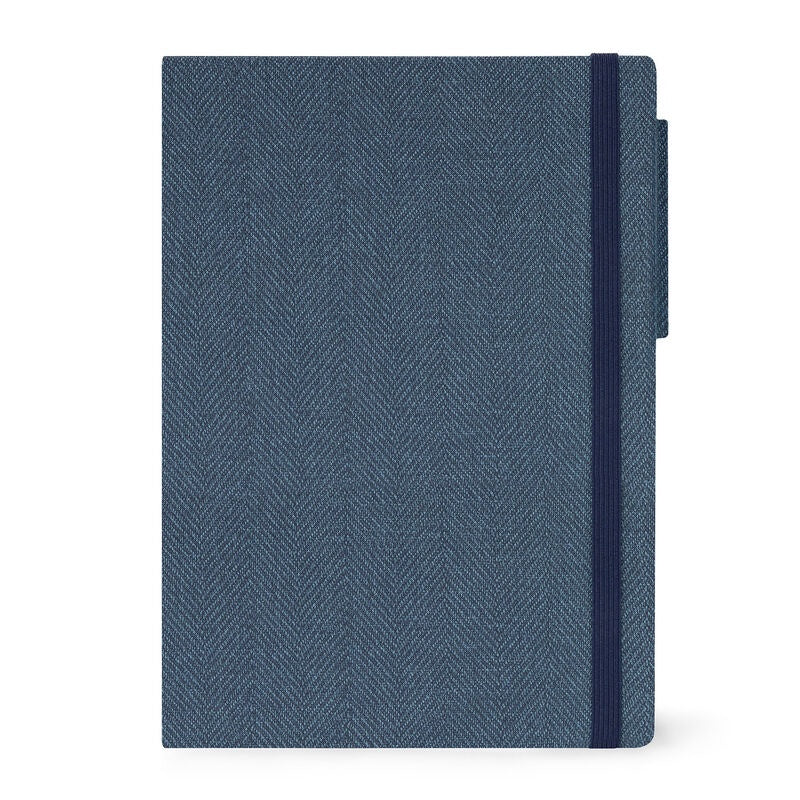Large Daily Diary 2021 Blue Tweed