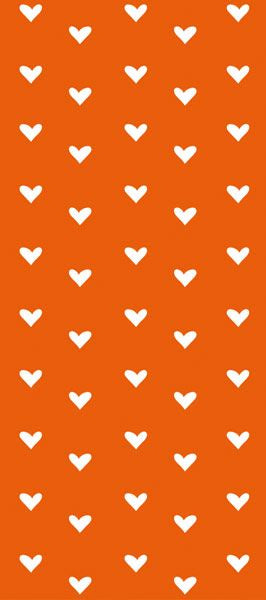 Orange Hearts Tissue Paper
