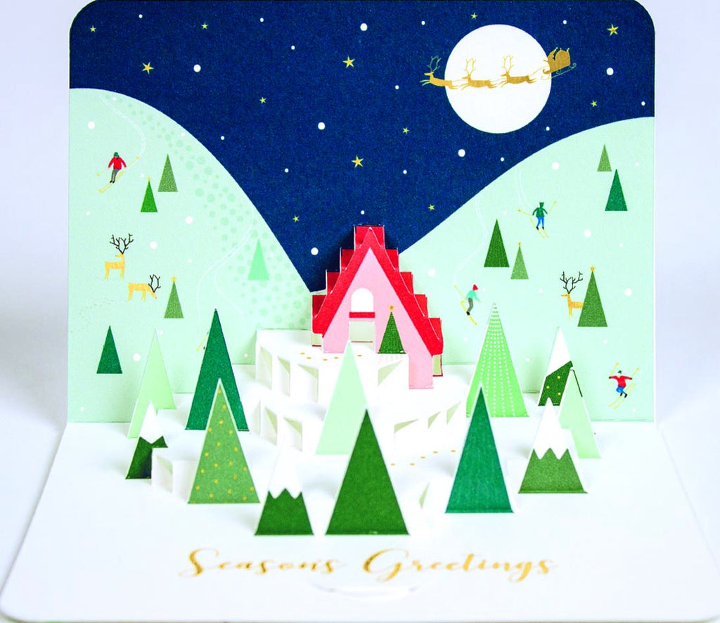 Season's Greetings Snowy Hills Pop-Up Box of 5 Cards