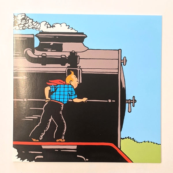 Side Of The Steam Train Tintin Card