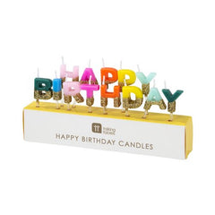 Rainbow Happy Birthday Candles