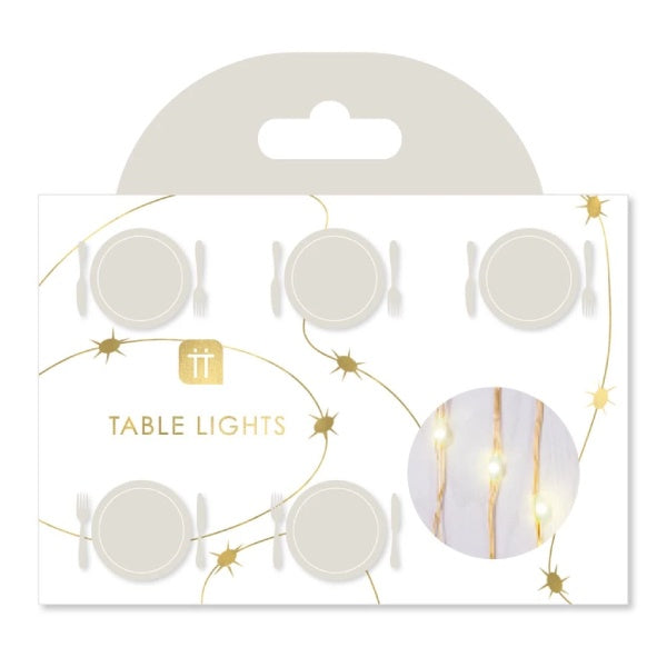 Party Porcelain Gold String Lights 3m 60 Leds