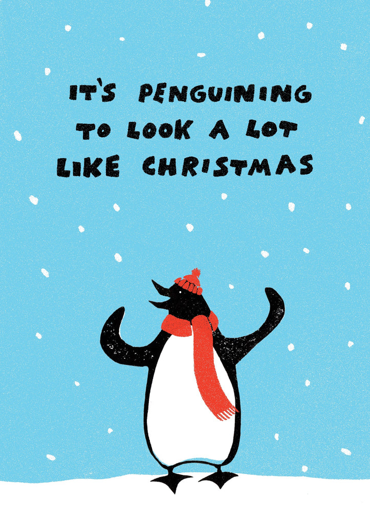 Morag Hood Penguining Christmas Card